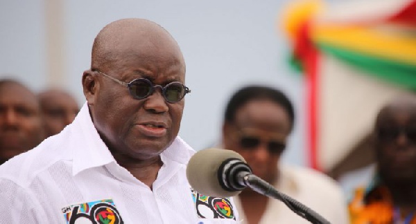 President Akufo-Addo delivering his speech at the May Day parade on May 1