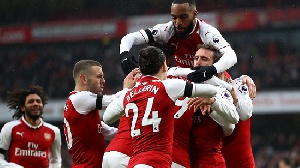 Arsenal defeated AC Milan 2-0 in the first leg