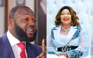 William Ato Essien (L) and Nana Agradaa