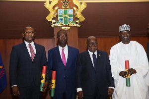 President Akufo-Addo (2nd from right) and his new ambassadors