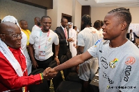 Akufo-Addo with the Black Stars players in Qatar 2022