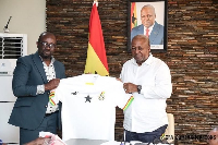 [L] Kurt Okraku President of the GFA with [R] President John Mahama