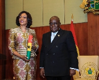 President Akufo-Addo (right) with EC chairperson Jean Mensa