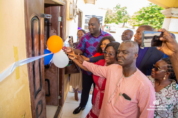 Yves Hanson-Nortey joined by other dignitiaries to commission the library