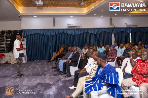 Dr. Matthew Opoku Prempeh (NAPO) addressing former NPP MPs, appointees on Friday