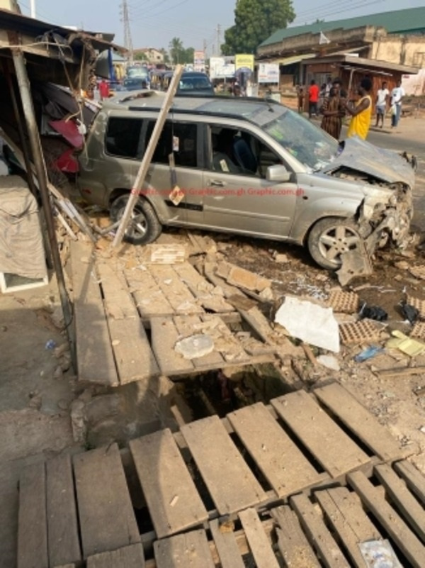 The Nissan SUV involved in accident at Sowutuom