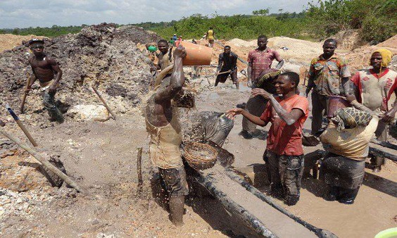 Small-scale mining has been suspended due to the destruction of most water bodies