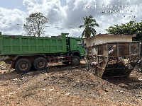 Waste getting picked by a truck
