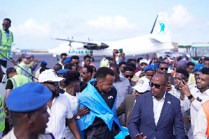 Omar Abdulkadir was welcomed by his country people
