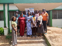 Participants at the FAWE-Ghana training pose for a group photo in the Upper East Region
