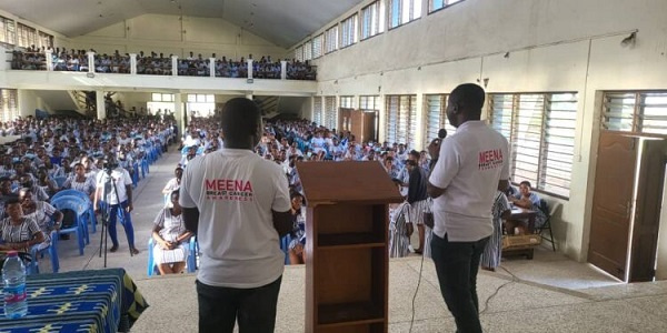 The Meena Breast Cancer Foundation interacting with students on breast cancer