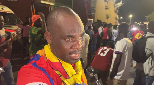 A photo of a disappointed Hearts of Oak fan after defeat to Kotoko
