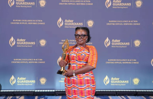 Naomi Oyoe Ohene Oti is a Ghanaian nurse and winner of the Aster Guardians Global Nursing Award Naomi Oyoe Ohene Oti is a Ghanaian nurse and winner of the Aster Guardians Global Nursing Award