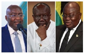 Vice President Bawumia, Finance Minister Ken Ofori-Atta and President Akufo-Addo (right