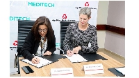 Regional CEO of Aga Khan, East Africa, Dr Zeenat Sulaiman and MEDITECH Group CEO Charlotte Jackson