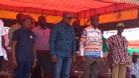 President John Mahama after sod-cutting of phase II of the Ho Airport