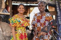 Elizabeth Attoh, Country Manager of NOVICA Ghana, with an artisan