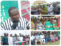 DCE Abubakar Sedik, some chiefs and other dignitaries at the official sod-cutting ceremony