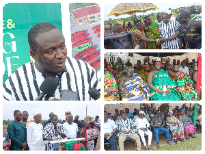 DCE Abubakar Sedik, some chiefs and other dignitaries at the official sod-cutting ceremony