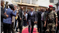 Col. Michael Randrianirina arrives at the high constitutional court to be sworn in as President