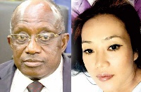 Simon Osei Mensah, Ashanti Regional Minister (L) and Aisha Huang (R)