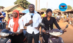 Motorbikes are the most popular means of transport in the northern regions of Ghana