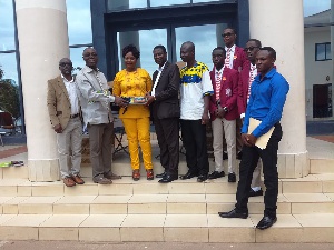 officials of PIE Ghana in a picture with officials of GSTS and Holy Family NMTC