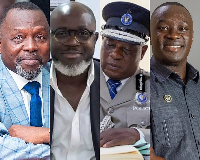 L-R: Dominic Ayine, Raymond Archer, IGP Christian Tetteh Yohuno and Alexander Twum Barima