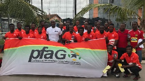 PFAG boss, Tony Baffoe with players of Kotoko