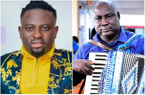 Broda Sammy (L) has clash with veteran gospel musician Edward Akwasi Boateng (R)