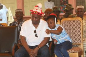 President Mahama with 8-year old daughter Farida