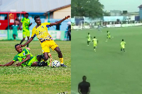 How the jerseys appeared at the stadium (L), versus how they looked on television (R)