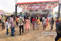 Hundreds of Ghanaians are showing up at the Akwaaba Village to support Afua Asantewaa