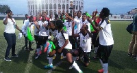 Black Queens celebrating winning the inaugural WAFU tournament