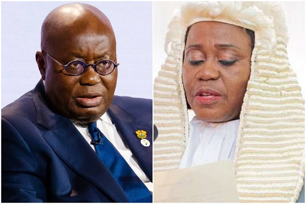 Former President Nana Addo Dankwa Akufo-Addo and Chief Justice Gertrude Torkornoo