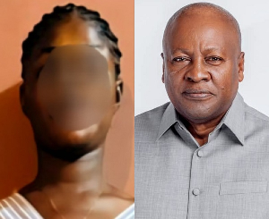 Mahama Aminat (L) is in police custody for allegedly threatening President Mahama (R) Mahama Aminat (L) is in police custody for allegedly threatening President Mahama (R)