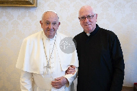Father Andrew Campbell (Right) and Pope Francis (Left)