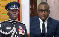IGP Dr George Akuffo Dampare (left), Broadcaster Paul Adom-Otchere (right)