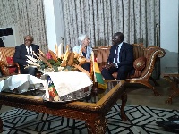 Vice president with Managing Director of IMF at the VVIP Lounge of the Kotoka International Airport