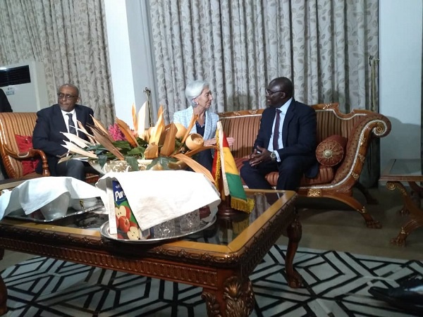 Vice president with Managing Director of IMF at the VVIP Lounge of the Kotoka International Airport