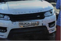 The Range Rover at the accident scene