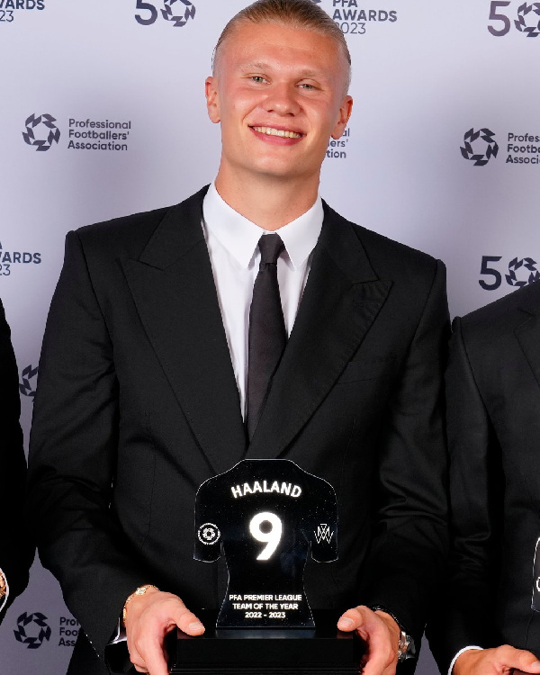 Haaland with his award