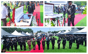 Vice President Dr. Bawumia, IGP Dampare and others paying their last respect to the late former IGP