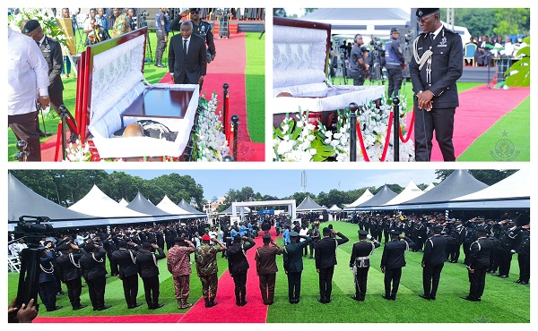 Vice President Dr. Bawumia, IGP Dampare and others paying their last respect to the late former IGP