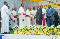 President of Ghana, Nana Addo Dankwa Akufo-Addo, with some clergymen
