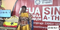 Afua Asantewaa singing during the sing-a-thon challenge