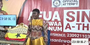 The Ghanaian seeking to break the singathon record, Afua Asantewaaa