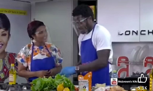 McBrown (L) and Muntari (R) during the show