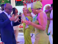 Stephen Amoah (L) enjoying himself