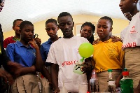 Pupils at the exhibition